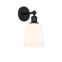 Innovations Lighting Bella 12" Tall Bathroom Sconce Matte Black / Glossy White