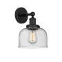 Innovations Lighting Bell 10" Tall Wall Sconce Matte Black / Seedy