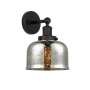 Innovations Lighting Bell 10" Tall Wall Sconce Matte Black / Mercury