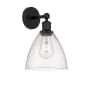 Innovations Lighting Bristol Glass 12" Tall Wall Sconce Matte Black / Seedy