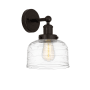 Innovations Lighting Bell 10" Tall Wall Sconce Oil Rubbed Bronze / Clear Deco Swirl