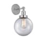 Innovations Lighting Beacon 10" Tall Wall Sconce Polished Chrome / Clear