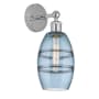 Innovations Lighting Vaz 10" Tall Bathroom Sconce Polished Chrome / Princess Blue