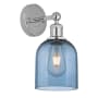 Innovations Lighting Bella 12" Tall Bathroom Sconce Polished Chrome / Princess Blue