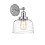 Innovations Lighting Bell 10" Tall Wall Sconce Polished Chrome / Clear Deco Swirl