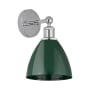 Innovations Lighting Plymouth Dome 12" Tall Wall Sconce Polished Chrome / Green