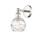 Innovations Lighting Athens Deco Swirl 11" Tall Wall Sconce Polished Nickel / Clear Deco Swirl