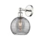Innovations Lighting Athens Deco Swirl 12" Tall Bathroom Sconce Polished Nickel / Light Smoke Deco Swirl
