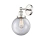 Innovations Lighting Beacon 10" Tall Wall Sconce Polished Nickel / Clear