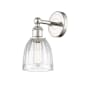 Innovations Lighting Brookfield 12" Tall Wall Sconce Polished Nickel / Clear