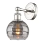 Innovations Lighting Rochester 10" Tall Bathroom Sconce Polished Nickel / Light Smoke