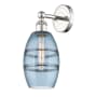 Innovations Lighting Vaz 10" Tall Bathroom Sconce Polished Nickel / Princess Blue