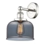 Innovations Lighting Bell 10" Tall Wall Sconce Polished Nickel / Plated Smoke