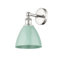 Innovations Lighting Plymouth Dome 12" Tall Wall Sconce Polished Nickel / Seafoam