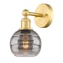 Innovations Lighting Rochester 10" Tall Bathroom Sconce Satin Gold / Light Smoke
