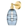 Innovations Lighting Vaz 10" Tall Bathroom Sconce Satin Gold / Princess Blue