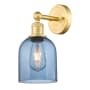 Innovations Lighting Bella 12" Tall Bathroom Sconce Satin Gold / Princess Blue
