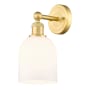 Innovations Lighting Bella 12" Tall Bathroom Sconce Satin Gold / Glossy White