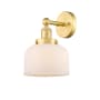 Innovations Lighting Bell 10" Tall Wall Sconce Satin Gold / Matte White