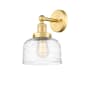 Innovations Lighting Bell 10" Tall Wall Sconce Satin Gold / Clear Deco Swirl