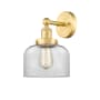Innovations Lighting Bell 10" Tall Wall Sconce Satin Gold / Clear