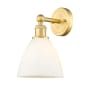 Innovations Lighting Bristol Glass 12" Tall Wall Sconce Satin Gold / Matte White