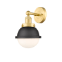 Innovations Lighting Hampden 12" Tall Wall Sconce Satin Gold / Matte Black / Matte White