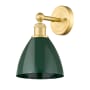 Innovations Lighting Plymouth Dome 12" Tall Wall Sconce Satin Gold / Green