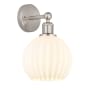 Innovations Lighting White Venetian 12" Tall Bathroom Sconce Satin Nickel