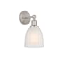 Innovations Lighting Brookfield 12" Tall Wall Sconce Brushed Satin Nickel / White