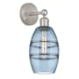 Innovations Lighting Vaz 10" Tall Bathroom Sconce Brushed Satin Nickel / Princess Blue