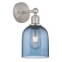 Innovations Lighting Bella 12" Tall Bathroom Sconce Brushed Satin Nickel / Princess Blue