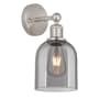 Innovations Lighting Bella 12" Tall Bathroom Sconce Brushed Satin Nickel / Light Smoke