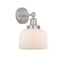 Innovations Lighting Bell 10" Tall Wall Sconce Brushed Satin Nickel / Matte White