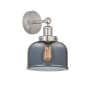 Innovations Lighting Bell 10" Tall Wall Sconce Brushed Satin Nickel / Plated Smoke