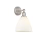 Innovations Lighting Bristol Glass 12" Tall Wall Sconce Brushed Satin Nickel / Matte White