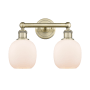 Innovations Lighting Belfast 2 Light 15" Wide Vanity Light Antique Brass / Matte White