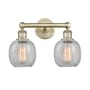 Innovations Lighting Belfast 2 Light 15" Wide Vanity Light Antique Brass / Clear Crackle