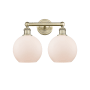 Innovations Lighting Athens 2 Light 17" Wide Vanity Light Antique Brass / Matte White