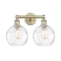 Innovations Lighting Athens 2 Light 17" Wide Vanity Light Antique Brass / Clear Water Glass