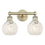 Innovations Lighting White Mouchette 2 Light 15" Wide Vanity Light Antique Brass