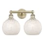 Innovations Lighting White Mouchette 2 Light 17" Wide Vanity Light Antique Brass