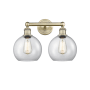 Innovations Lighting Athens 2 Light 17" Wide Vanity Light Antique Brass / Clear