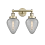 Innovations Lighting Geneseo 2 Light 15" Wide Vanity Light Antique Brass / Clear Crackle