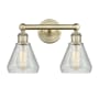 Innovations Lighting Conesus 2 Light 15" Wide Vanity Light Antique Brass / Clear Crackle