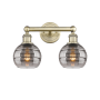 Innovations Lighting Rochester 2 Light 15" Wide Vanity Light Antique Brass / Light Smoke