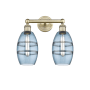 Innovations Lighting Vaz 2 Light 15" Wide Vanity Light Antique Brass / Princess Blue