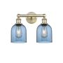Innovations Lighting Bella 2 Light 15" Wide Vanity Light Antique Brass / Princess Blue