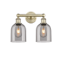 Innovations Lighting Bella 2 Light 15" Wide Vanity Light Antique Brass / Light Smoke