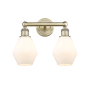 Innovations Lighting Cindyrella 2 Light 15" Wide Vanity Light Antique Brass / Cased Matte White